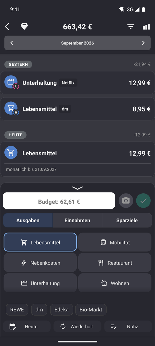 Wiederkehrende Zahlungen