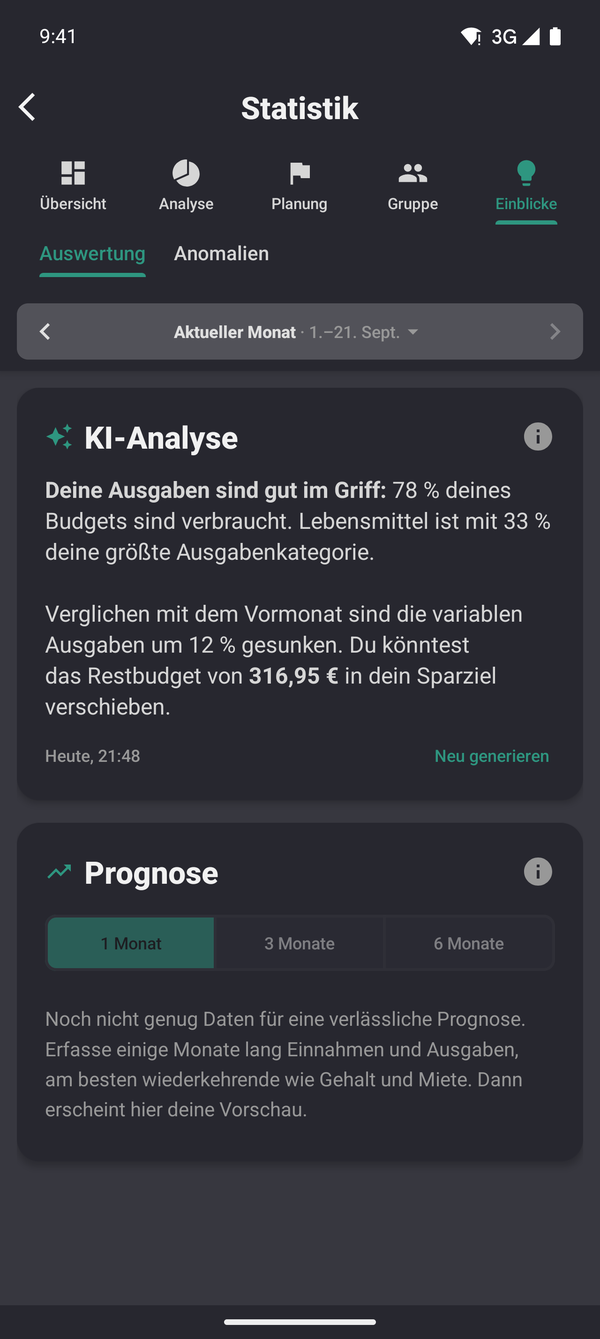 Intelligente Finanzplanung - KI-Analyse und Prognosen
