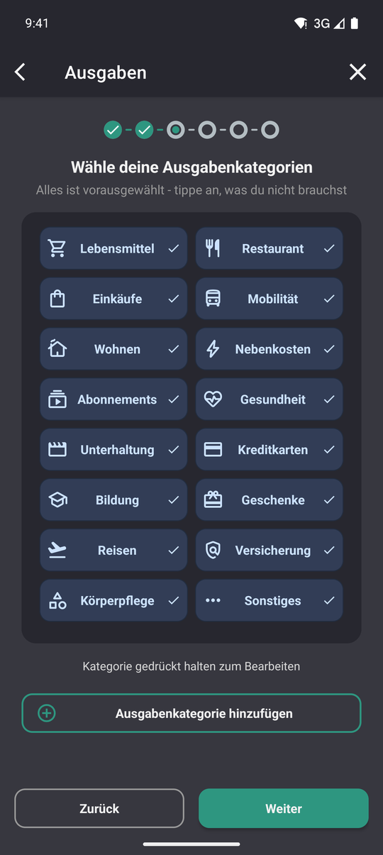Wie du in GoodShare ein Buch anlegst, Schritt 5: Ausgabe-Kategorien auswählen