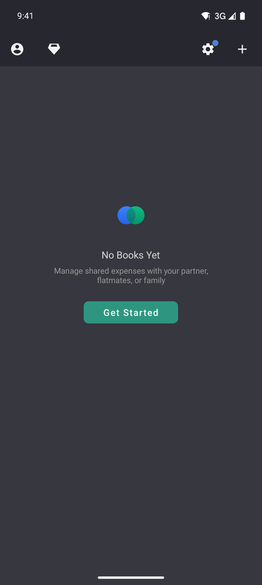 How to create a book in GoodShare, Step 1: Open the app and tap "Get started"