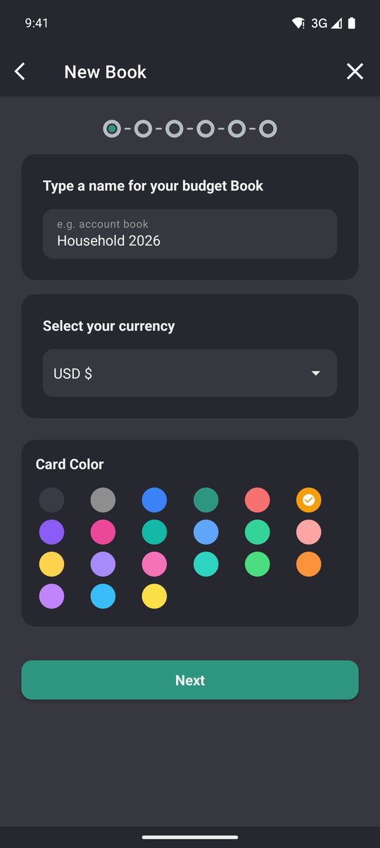 How to create a book in GoodShare, Step 3: Give the book a name and a colour