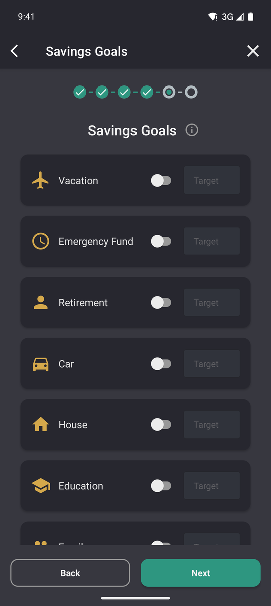 How to create a book in GoodShare, Step 7: Add a savings goal (optional)